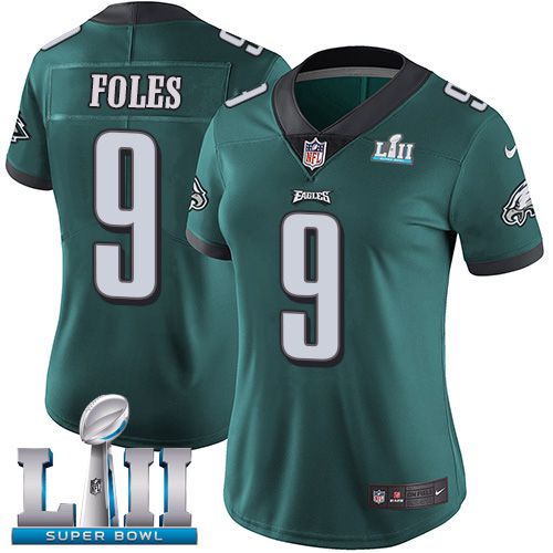 Women Philadelphia Eagles #9 Foles Green Limited 2018 Super Bowl NFL Jerseys